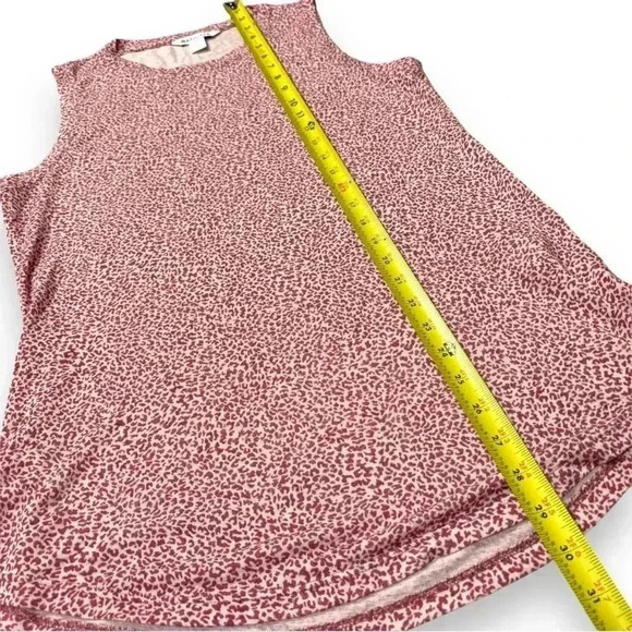 Athleta Women’s Medium Micro Cheetah Bashful Rose Sleeveless Breezy Tank Top - Picture 11 of 16